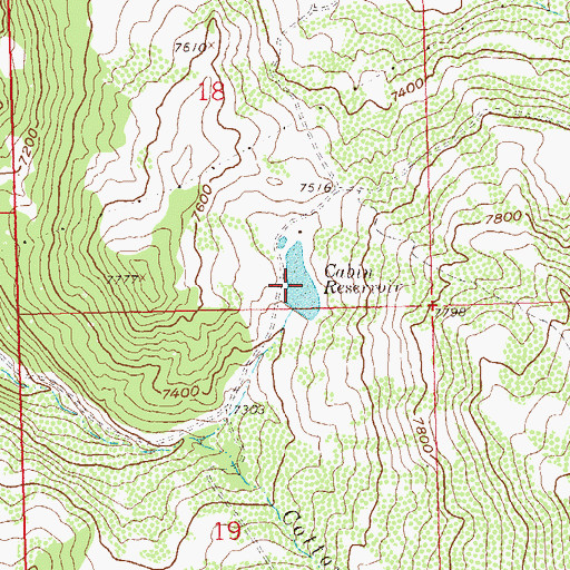 Topographic Map of Cabin Reservoir, CO