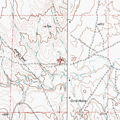 Topographic Map of Black Thunder Mine, WY