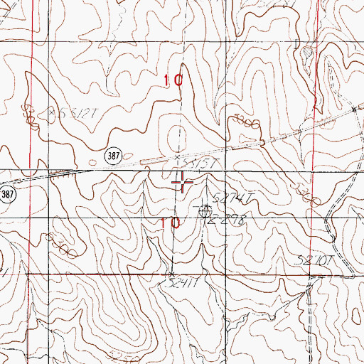 Topographic Map of Collins Draw Mine, WY