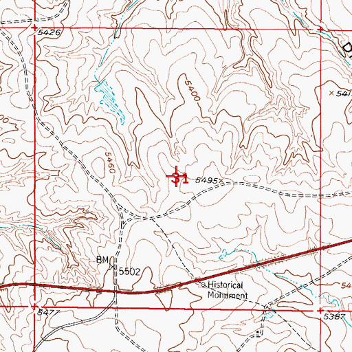 Topographic Map of Kerr McGee Mine, WY