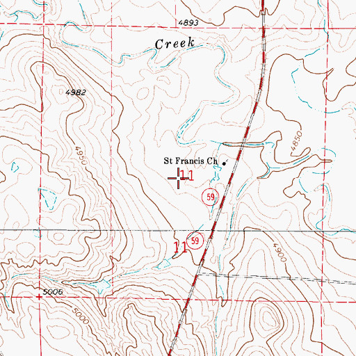 Topographic Map of Dale Creek Mine, WY