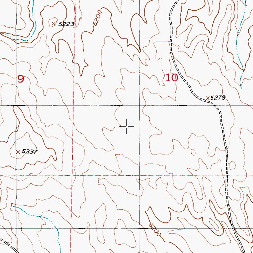 Topographic Map of White Mule Mine, WY