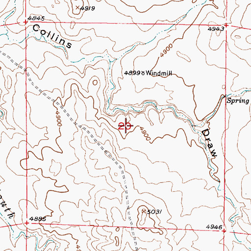 Topographic Map of Bar None Number Forty Claim, WY