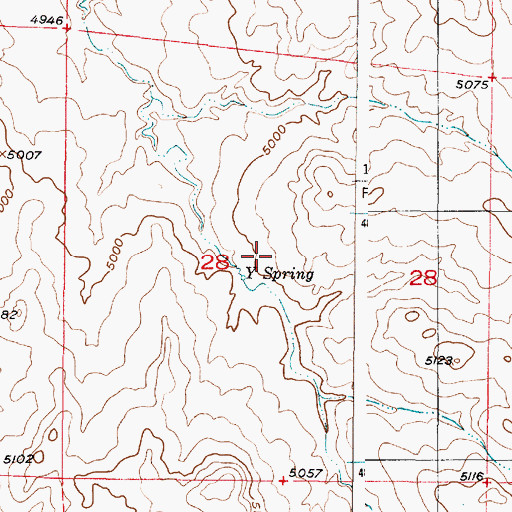 Topographic Map of Bashawn Mine, WY