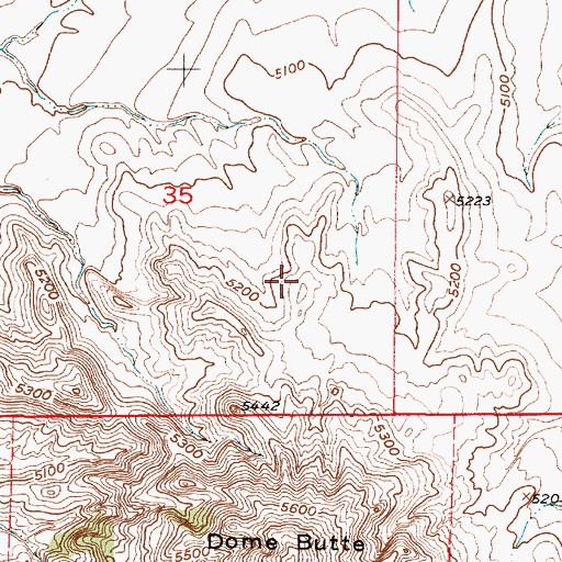 Topographic Map of Dome Butte Mine, WY