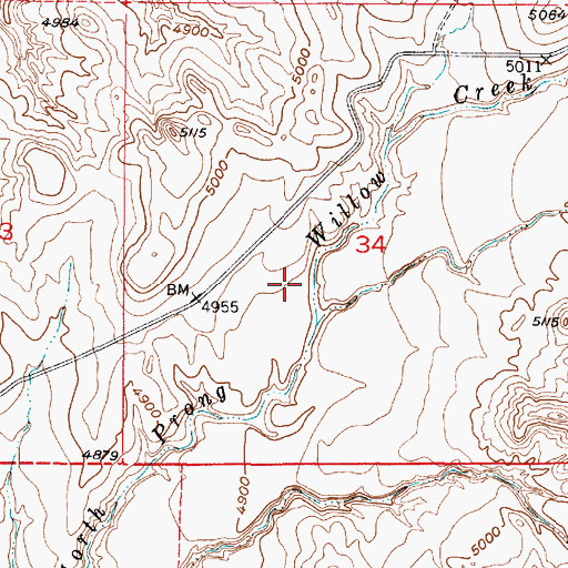 Topographic Map of Hawley Numbers One-thirty-two Claims, WY