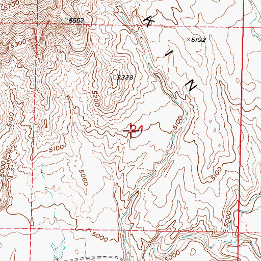 Topographic Map of Discovery Roll Mine, WY