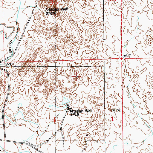 Topographic Map of Gerald Barrow Number One Mine, WY