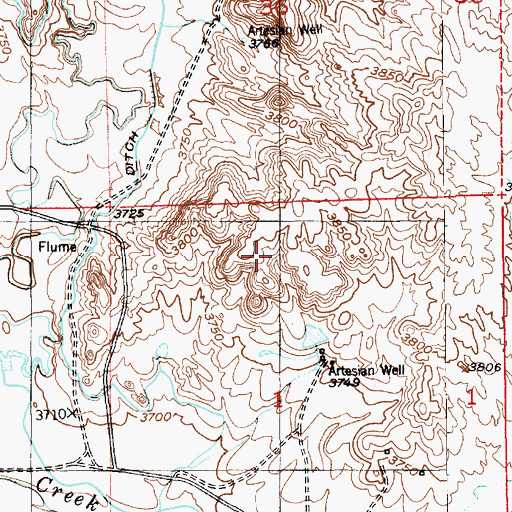 Topographic Map of Gerald Barrow Number Two Mine, WY