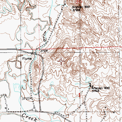 Topographic Map of Gerald Darrow Number Three Mine, WY