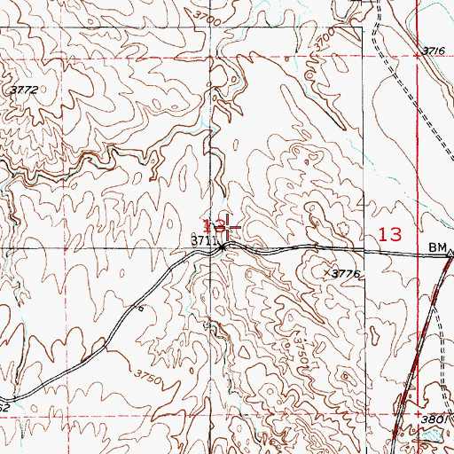 Topographic Map of Sheep Creek Mine, WY