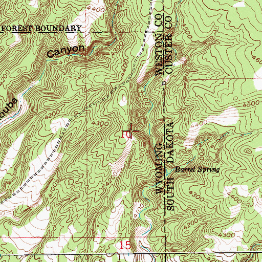 Topographic Map of L. Shuck Property Mine, WY