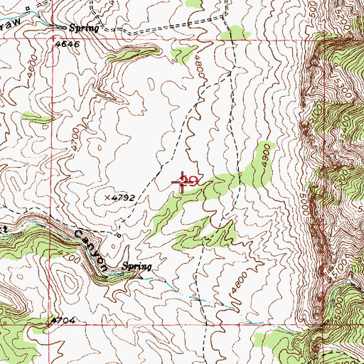 Topographic Map of Lak Reservoir Area Number One Mine, WY