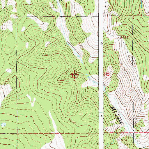 Topographic Map of Beaver Creek Mine, WY