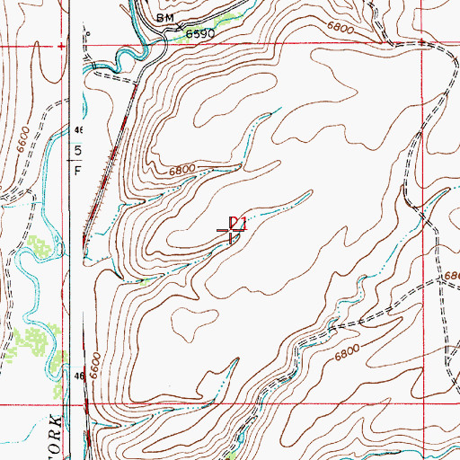 Topographic Map of Smiths Fork Mine, WY