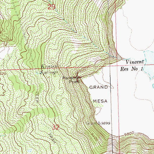 Topographic Map of Palisade Point, CO