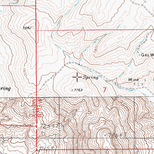 Topographic Map of Sayley Mine, WY