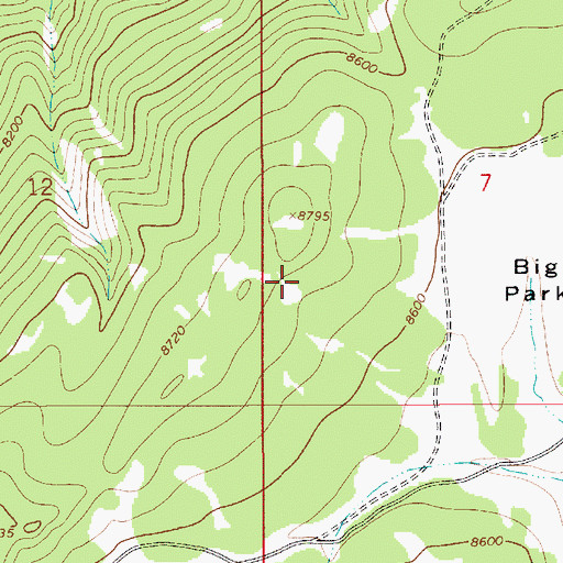 Topographic Map of Big Park Prospect, WY