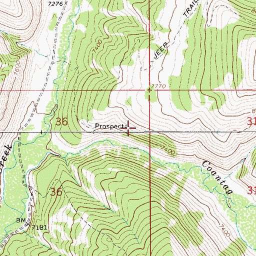 Topographic Map of Coantag Prospect, WY