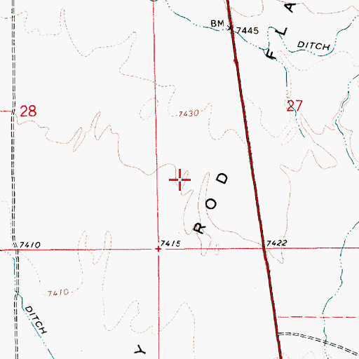 Topographic Map of Forty Rod North Mine, WY