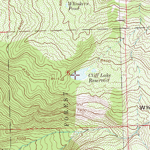 Topographic Map of Cliff Lake Reservoir, CO