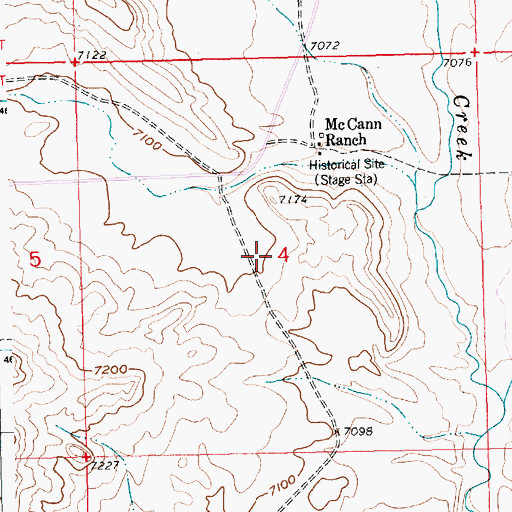 Topographic Map of Rainbow Mine, WY
