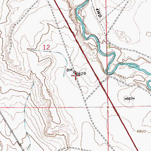 Topographic Map of Eleven Seventy Pit, WY