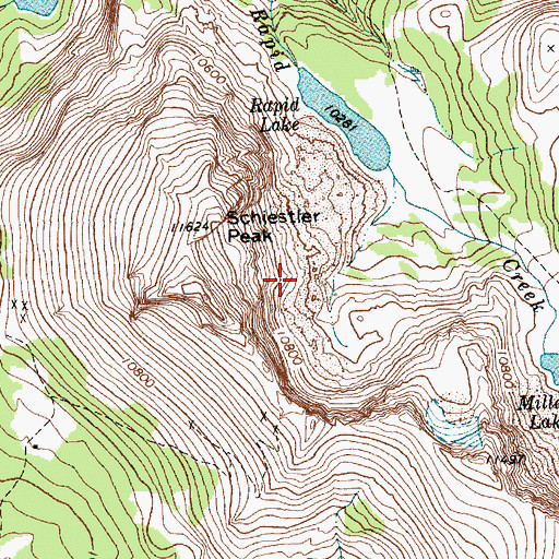 Topographic Map of Temple Peak Deposit, WY