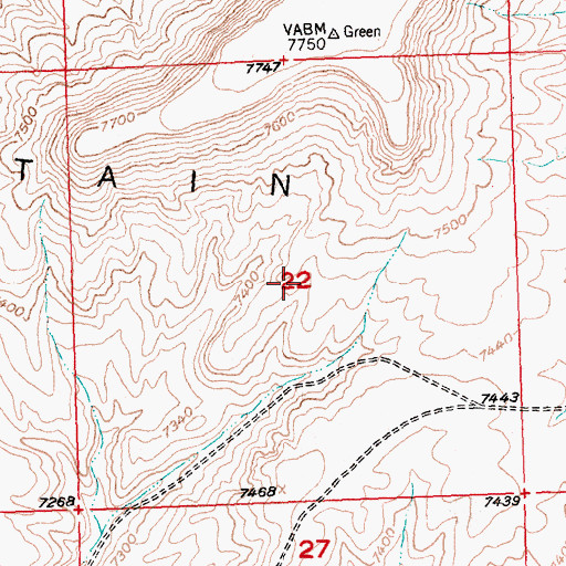 Topographic Map of Last Chance Number Three Mine, WY