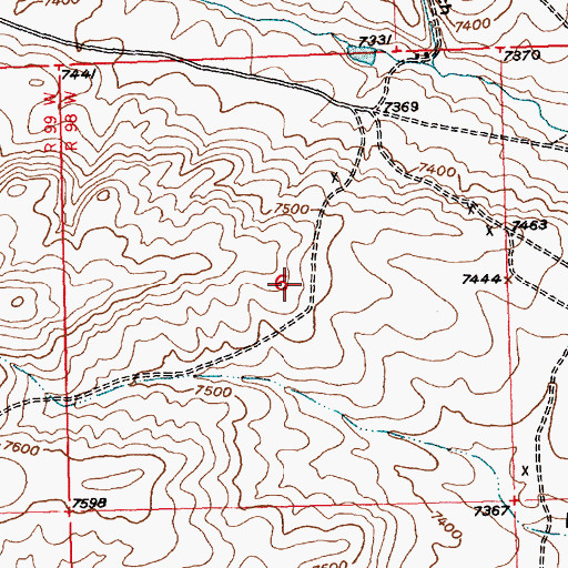 Topographic Map of Big Nugget Claim, WY