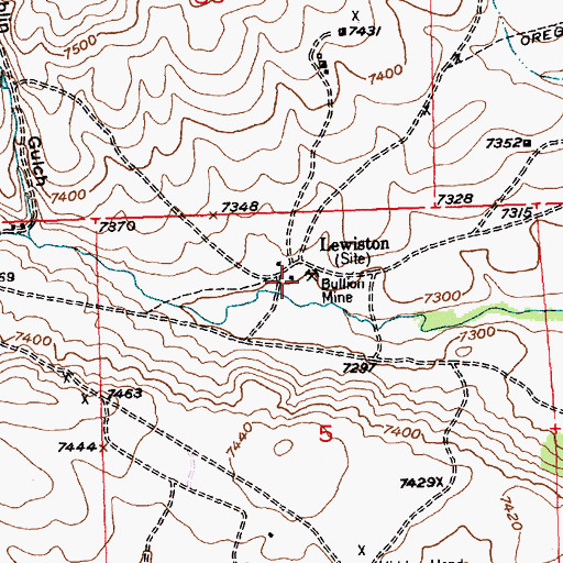 Topographic Map of Iron Duke Mine, WY