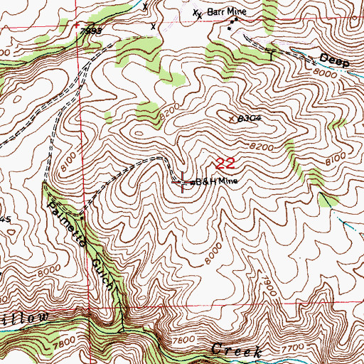 Topographic Map of Empire State Mine, WY