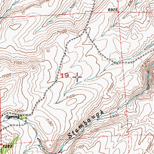 Topographic Map of Southeast Wind River District Mine, WY