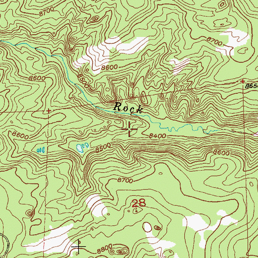 Topographic Map of Rock Creek Placers Mine, WY