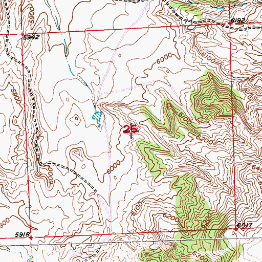 Topographic Map of J Wade Claims, WY