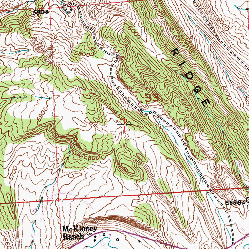 Topographic Map of Derby Anticline Mine, WY