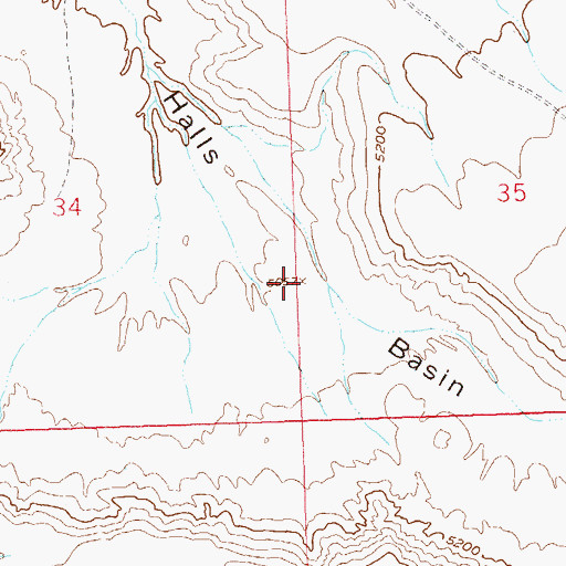 Topographic Map of Halls Basin, CO