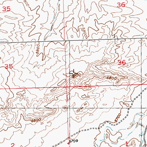 Topographic Map of Alkali Butte Mine, WY