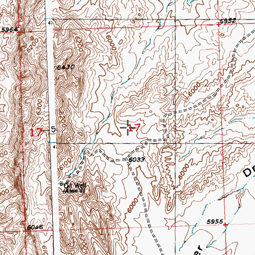 Topographic Map of Oil Mountain Number One Mine, WY