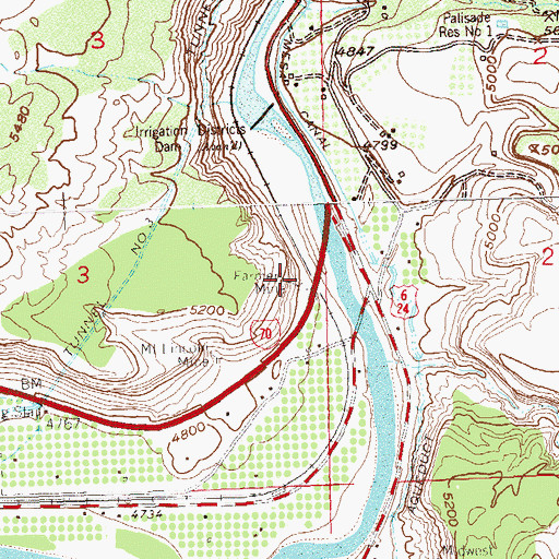 Topographic Map of Farmers Mine, CO