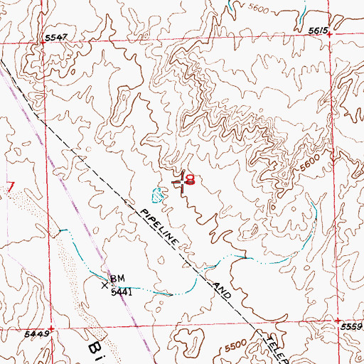 Topographic Map of Linda Number Two Mine, WY
