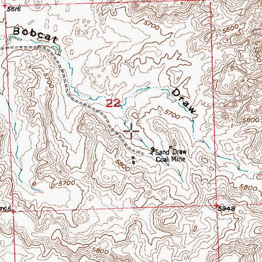 Topographic Map of Downey Mine, WY