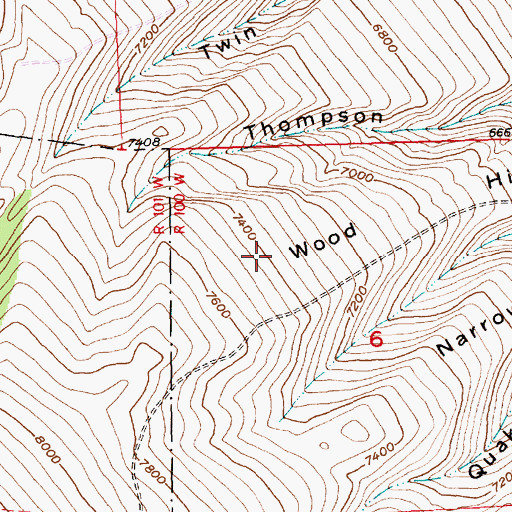 Topographic Map of Hornecker Ranch Mine, WY