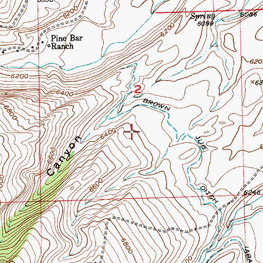Topographic Map of Mexican Creek Mine, WY