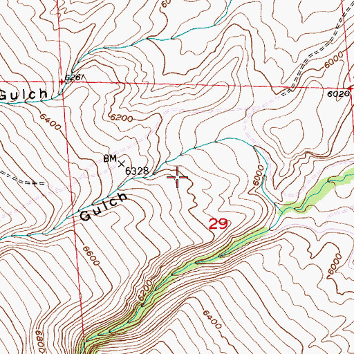 Topographic Map of Squaw Creek Mine, WY