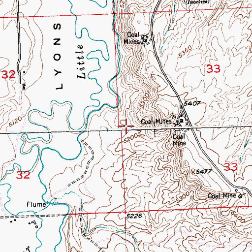Topographic Map of Schroeder Mine, WY