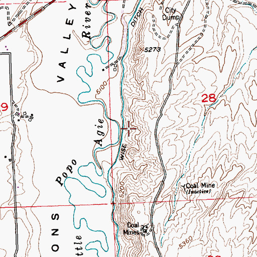 Topographic Map of Wyoming Central Mine, WY