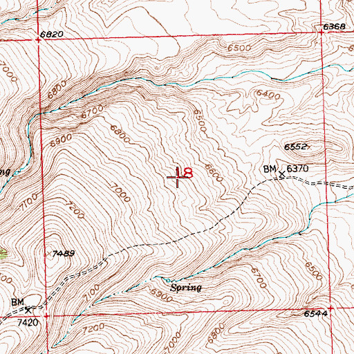 Topographic Map of North Fork Canyon Number One Mine, WY