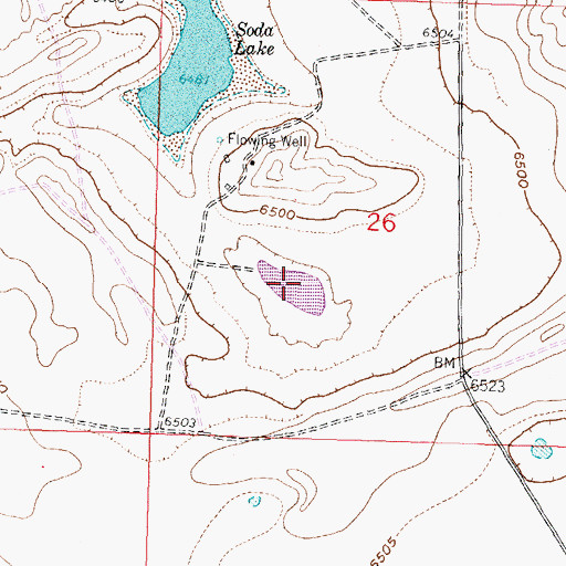 Topographic Map of Iowa Soda Products Company Mine, WY