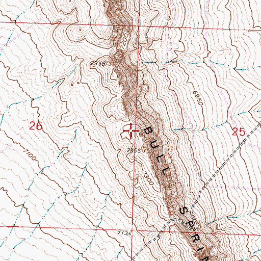Topographic Map of Wasatch Claims Group Number One Mine, WY